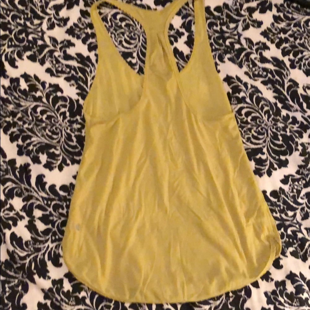 Lululemon yellow racer back workout top - Picture 2 of 8
